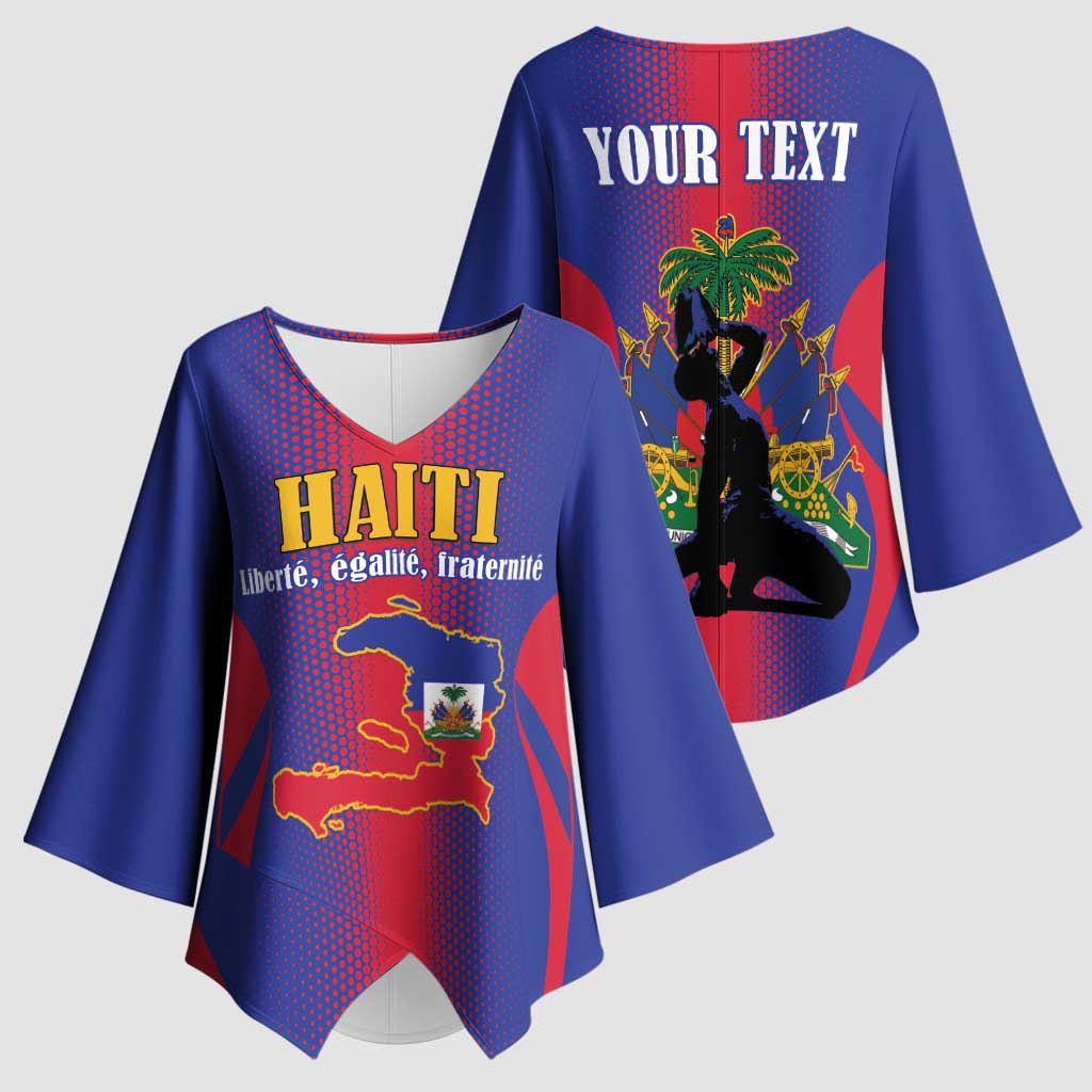 Haiti Pride Personalized Kimono Sleeve Blouse Neg Marron Haitian Heritage - Wonder Print Shop