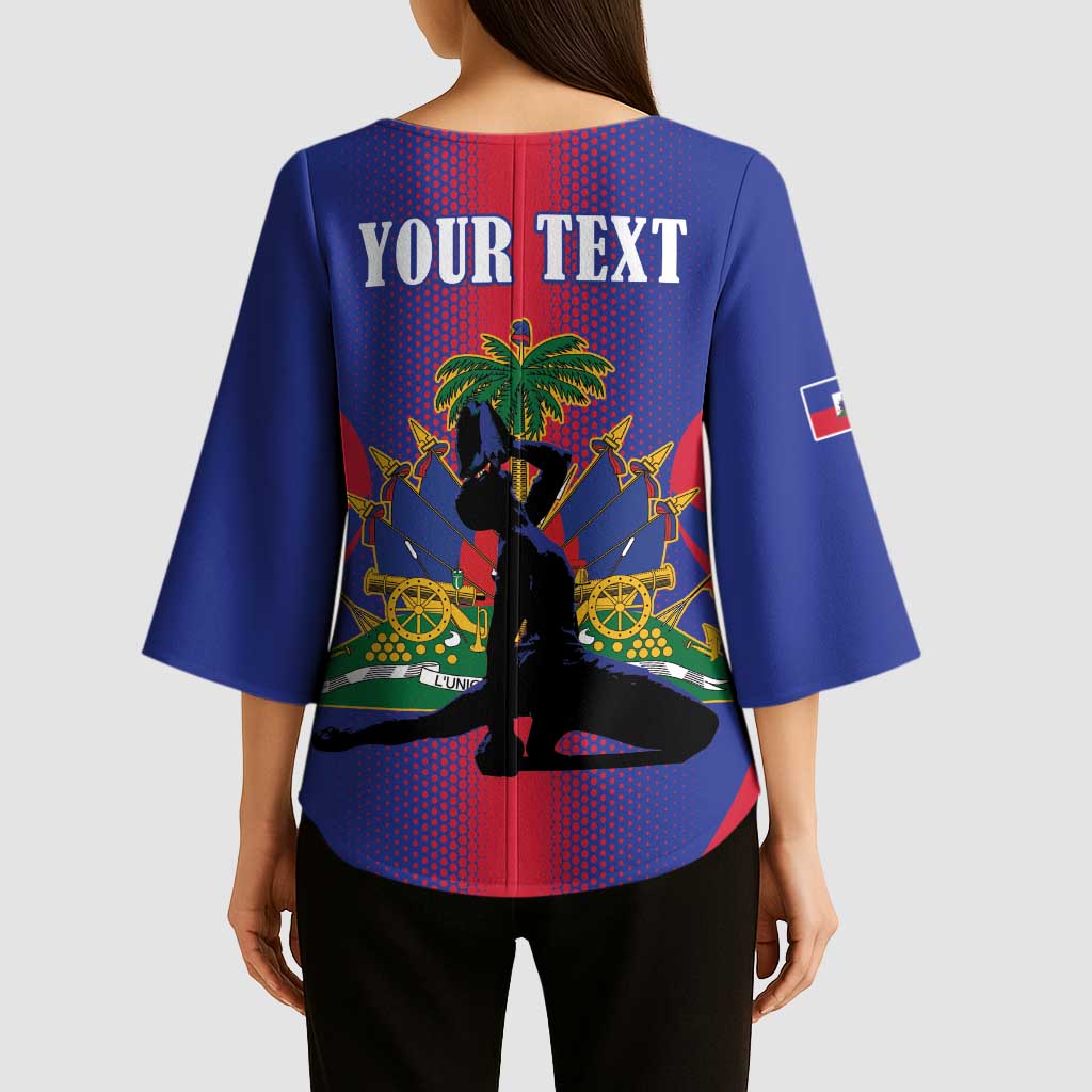 Haiti Pride Personalized Kimono Sleeve Blouse Neg Marron Haitian Heritage - Wonder Print Shop