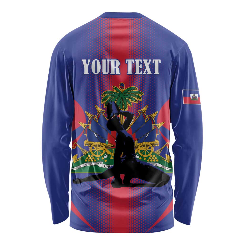 Haiti Pride Personalized Long Sleeve Shirt Neg Marron Haitian Heritage - Wonder Print Shop
