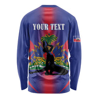 Haiti Pride Personalized Long Sleeve Shirt Neg Marron Haitian Heritage - Wonder Print Shop