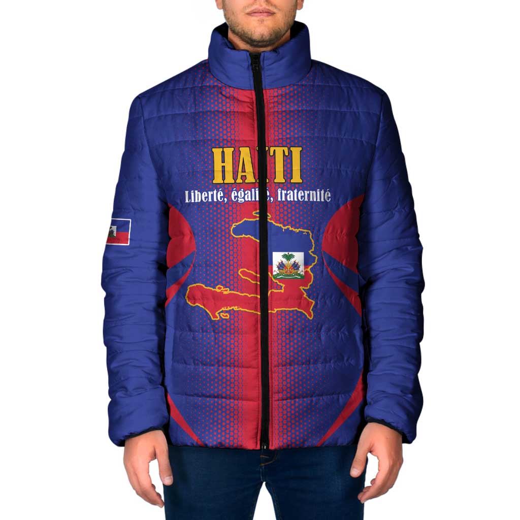 Haiti Pride Personalized Padded Jacket Neg Marron Haitian Heritage - Wonder Print Shop