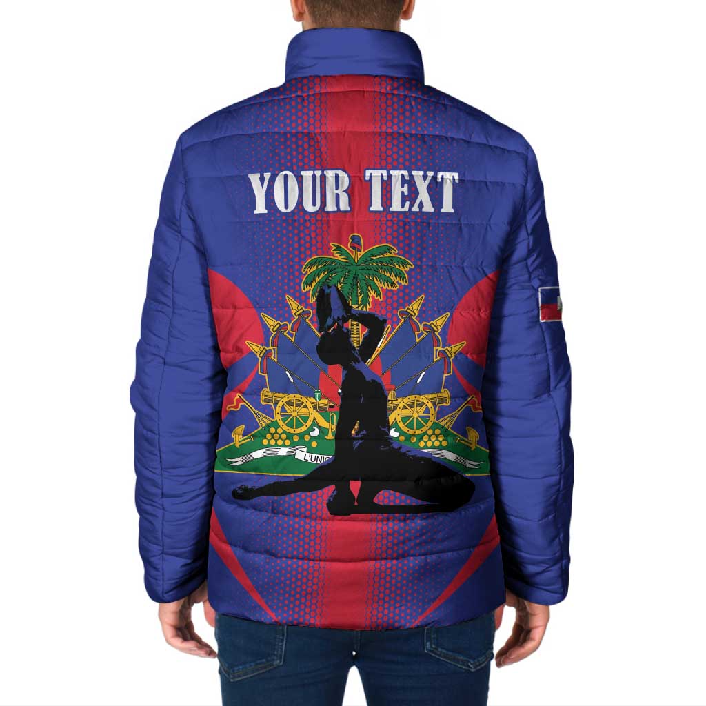 Haiti Pride Personalized Padded Jacket Neg Marron Haitian Heritage - Wonder Print Shop
