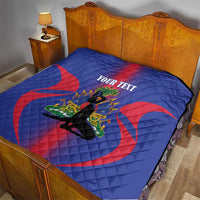 Haiti Pride Personalized Quilt Neg Marron Haitian Heritage - Wonder Print Shop