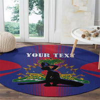 Haiti Pride Personalized Round Carpet Neg Marron Haitian Heritage - Wonder Print Shop