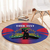 Haiti Pride Personalized Round Carpet Neg Marron Haitian Heritage - Wonder Print Shop