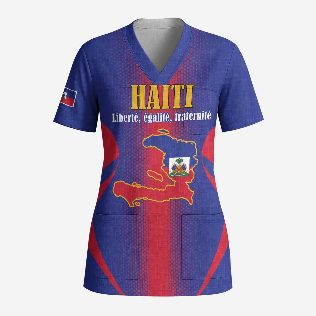 Haiti Pride Personalized Scrub Top Neg Marron Haitian Heritage - Wonder Print Shop