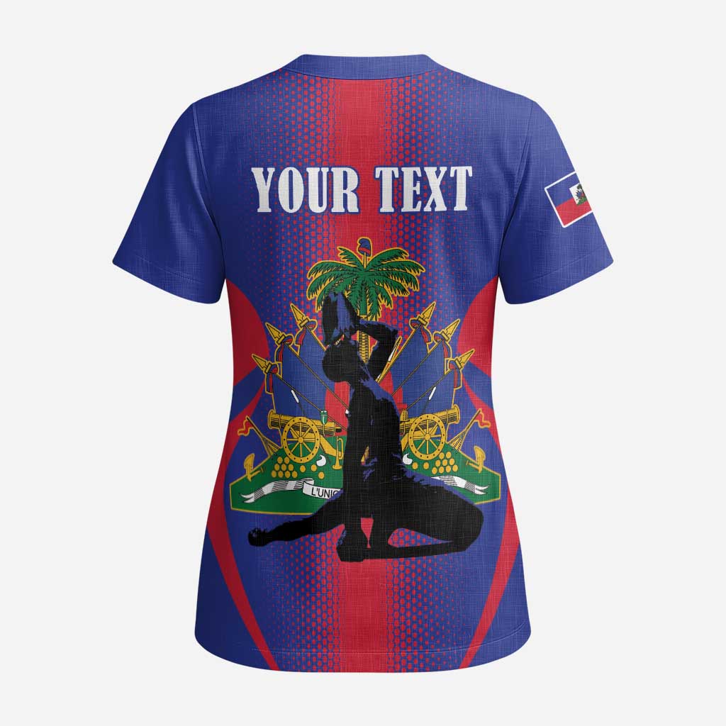 Haiti Pride Personalized Scrub Top Neg Marron Haitian Heritage - Wonder Print Shop