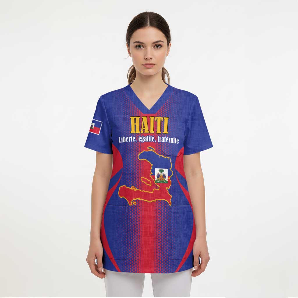 Haiti Pride Personalized Scrub Top Neg Marron Haitian Heritage - Wonder Print Shop