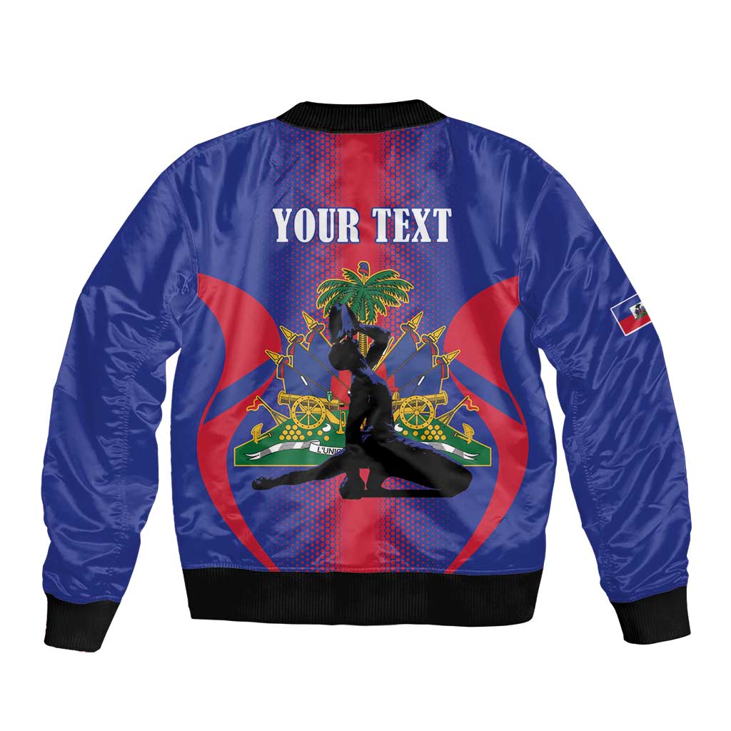 Haiti Pride Personalized Sleeve Zip Bomber Jacket Neg Marron Haitian Heritage - Wonder Print Shop