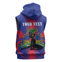 Haiti Pride Personalized Sleeveless Hoodie Neg Marron Haitian Heritage - Wonder Print Shop