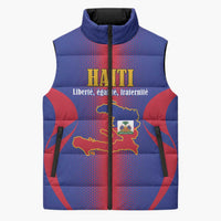 Haiti Pride Personalized Sleeveless Puffer Jacket Neg Marron Haitian Heritage - Wonder Print Shop