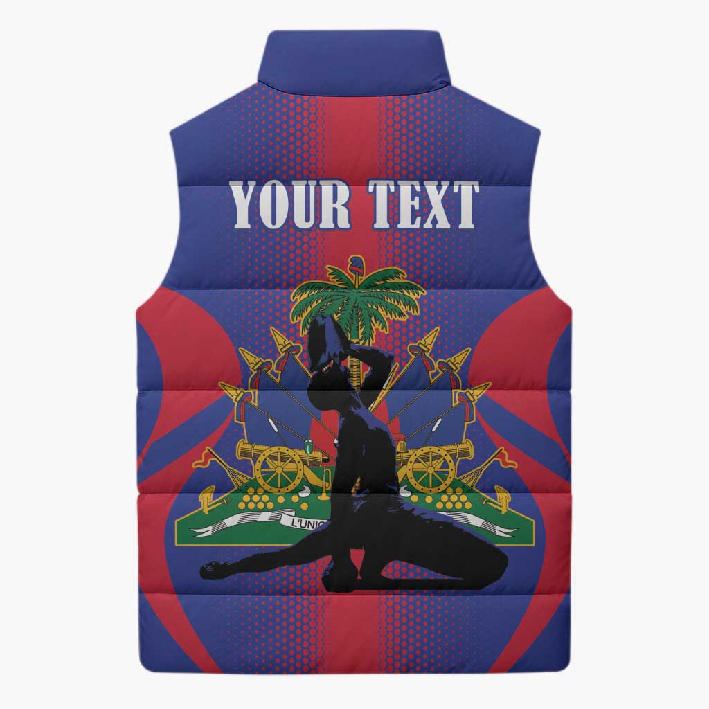 Haiti Pride Personalized Sleeveless Puffer Jacket Neg Marron Haitian Heritage - Wonder Print Shop