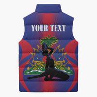 Haiti Pride Personalized Sleeveless Puffer Jacket Neg Marron Haitian Heritage - Wonder Print Shop