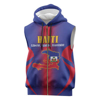 Haiti Pride Personalized Sleeveless Zip Hoodie Neg Marron Haitian Heritage - Wonder Print Shop