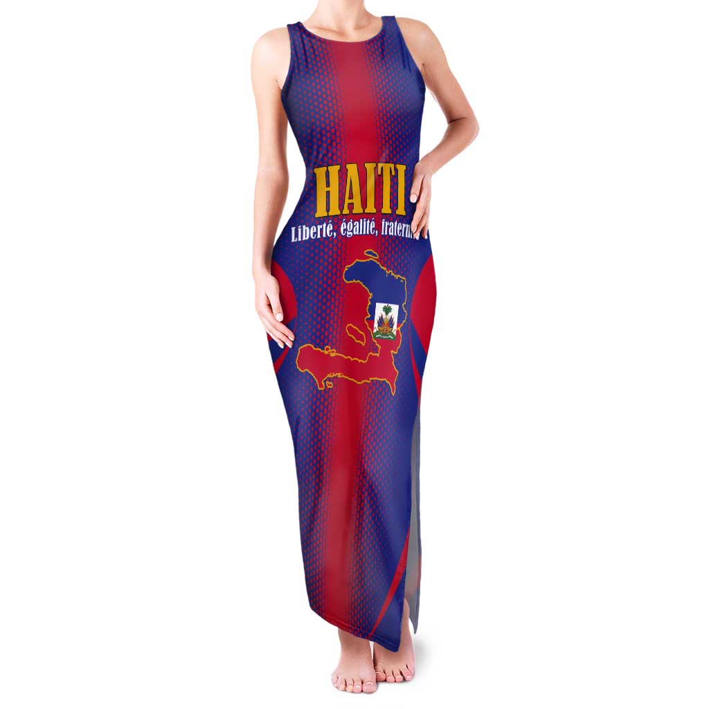 Haiti Pride Personalized Tank Maxi Dress Neg Marron Haitian Heritage - Wonder Print Shop