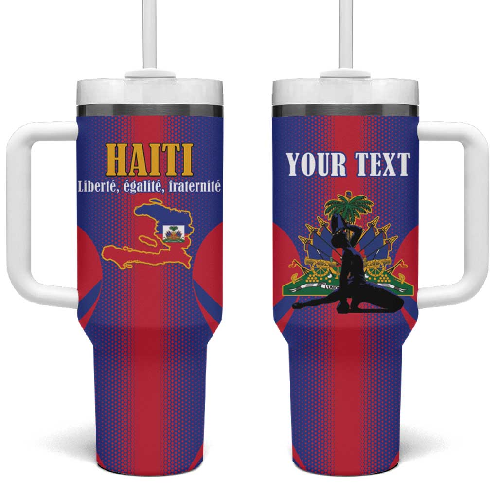Haiti Pride Personalized Tumbler With Handle Neg Marron Haitian Heritage - Wonder Print Shop