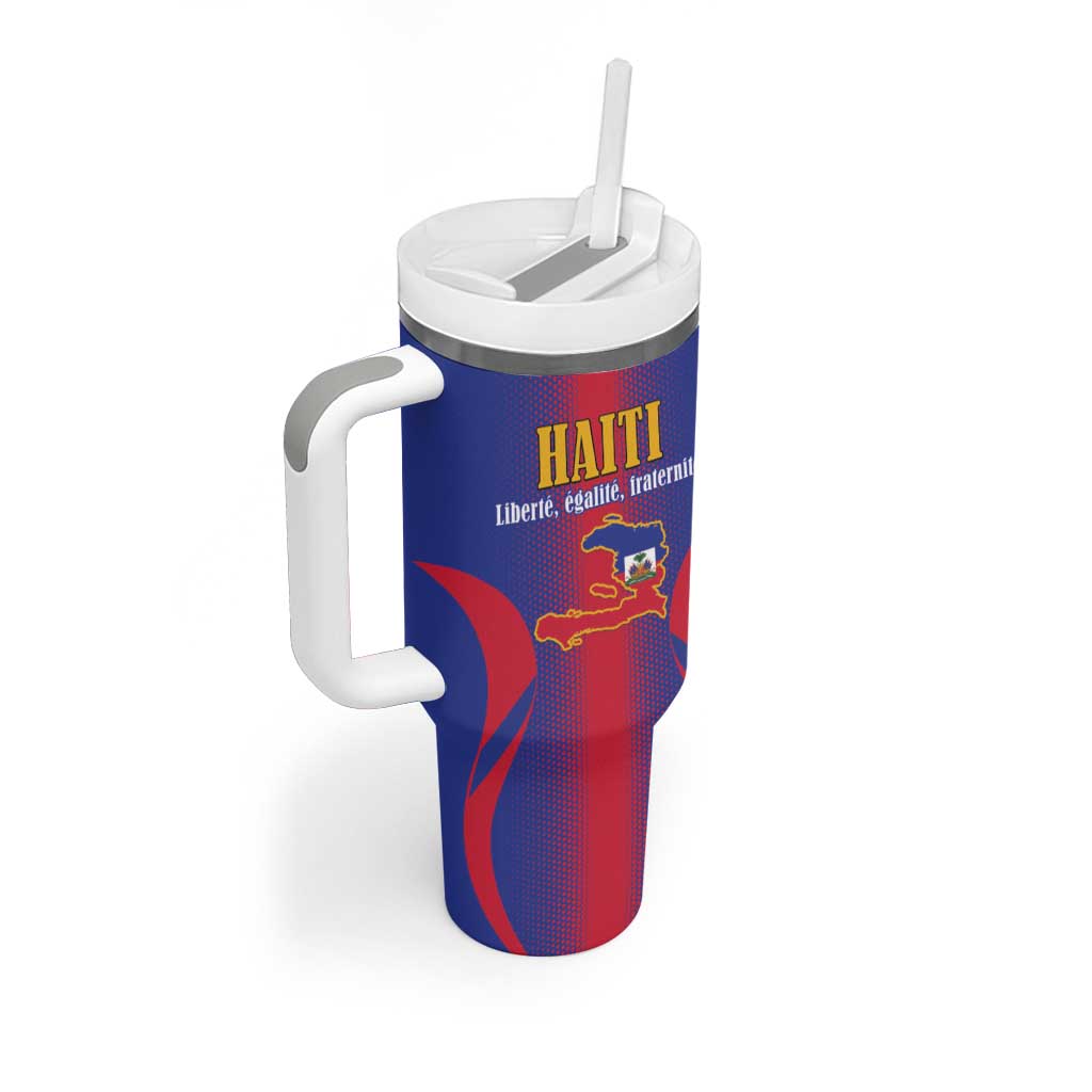 Haiti Pride Personalized Tumbler With Handle Neg Marron Haitian Heritage - Wonder Print Shop