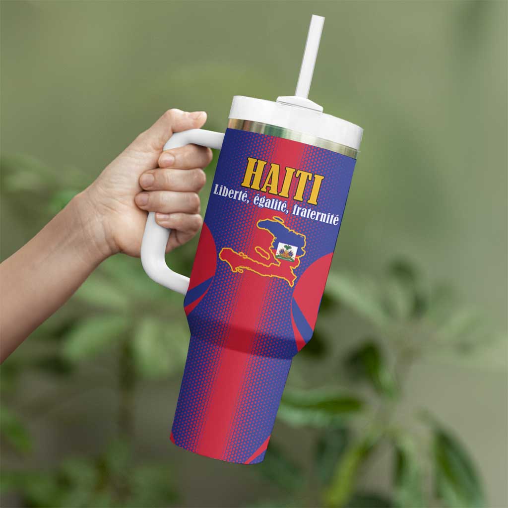 Haiti Pride Personalized Tumbler With Handle Neg Marron Haitian Heritage - Wonder Print Shop
