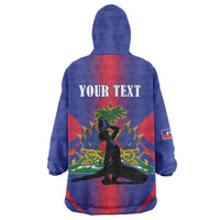 Haiti Pride Personalized Wearable Blanket Hoodie Neg Marron Haitian Heritage - Wonder Print Shop
