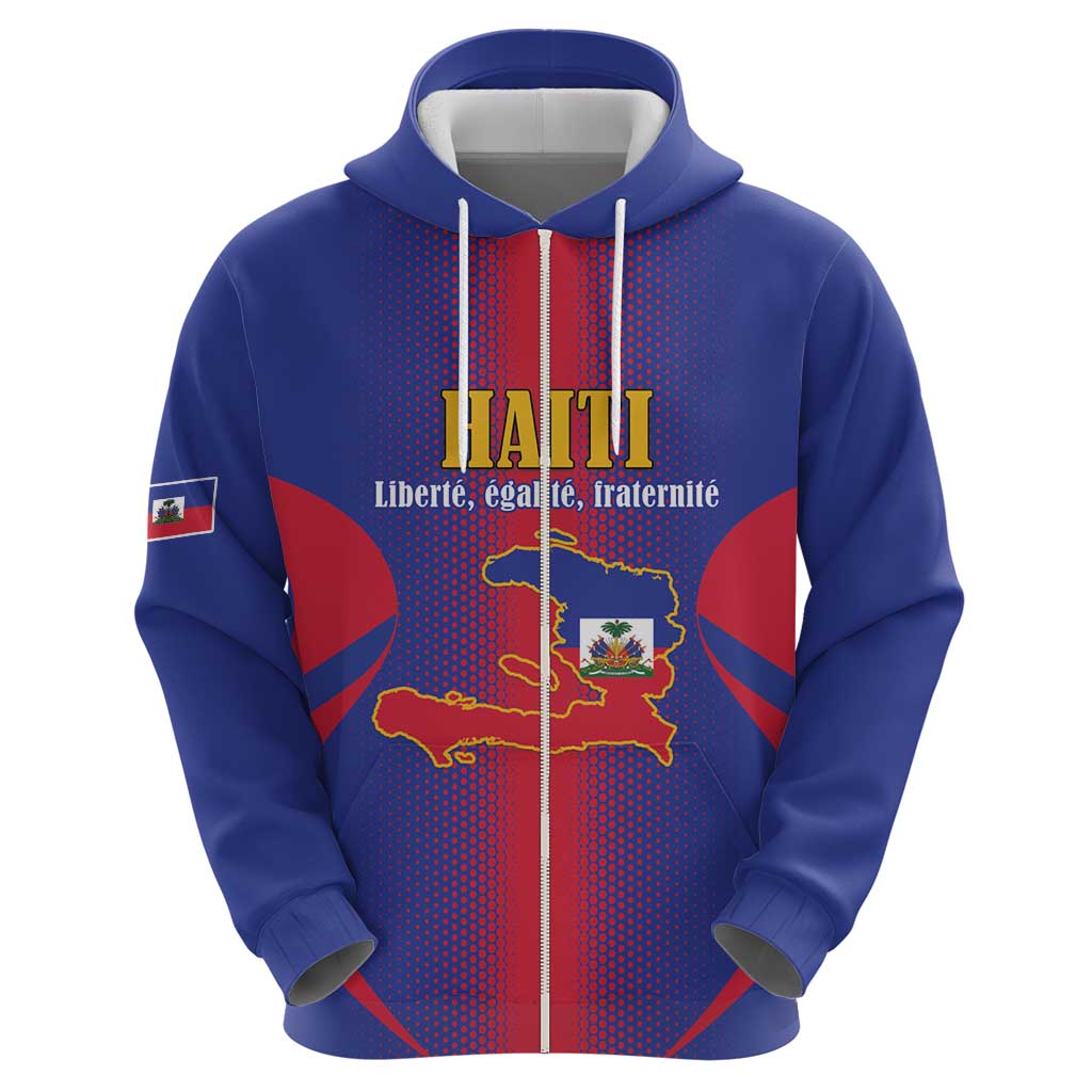Haiti Pride Personalized Zip Hoodie Neg Marron Haitian Heritage - Wonder Print Shop