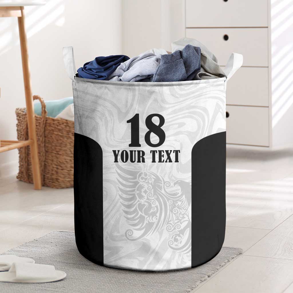 Custom Albania Football Pride Laundry Basket Kuqezinjte Eagle White Version - Wonder Print Shop