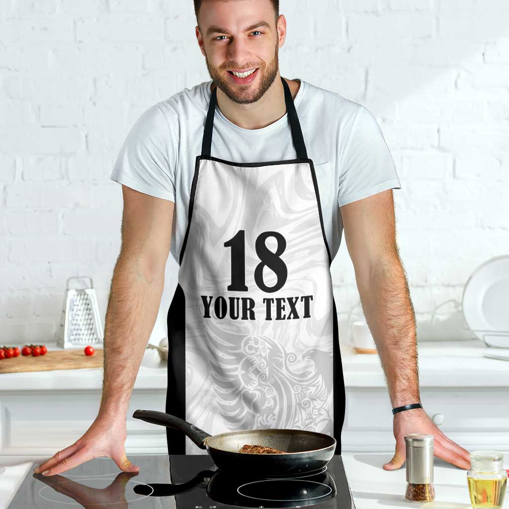 Custom Albania Football Pride Apron Kuqezinjte Eagle White Version - Wonder Print Shop