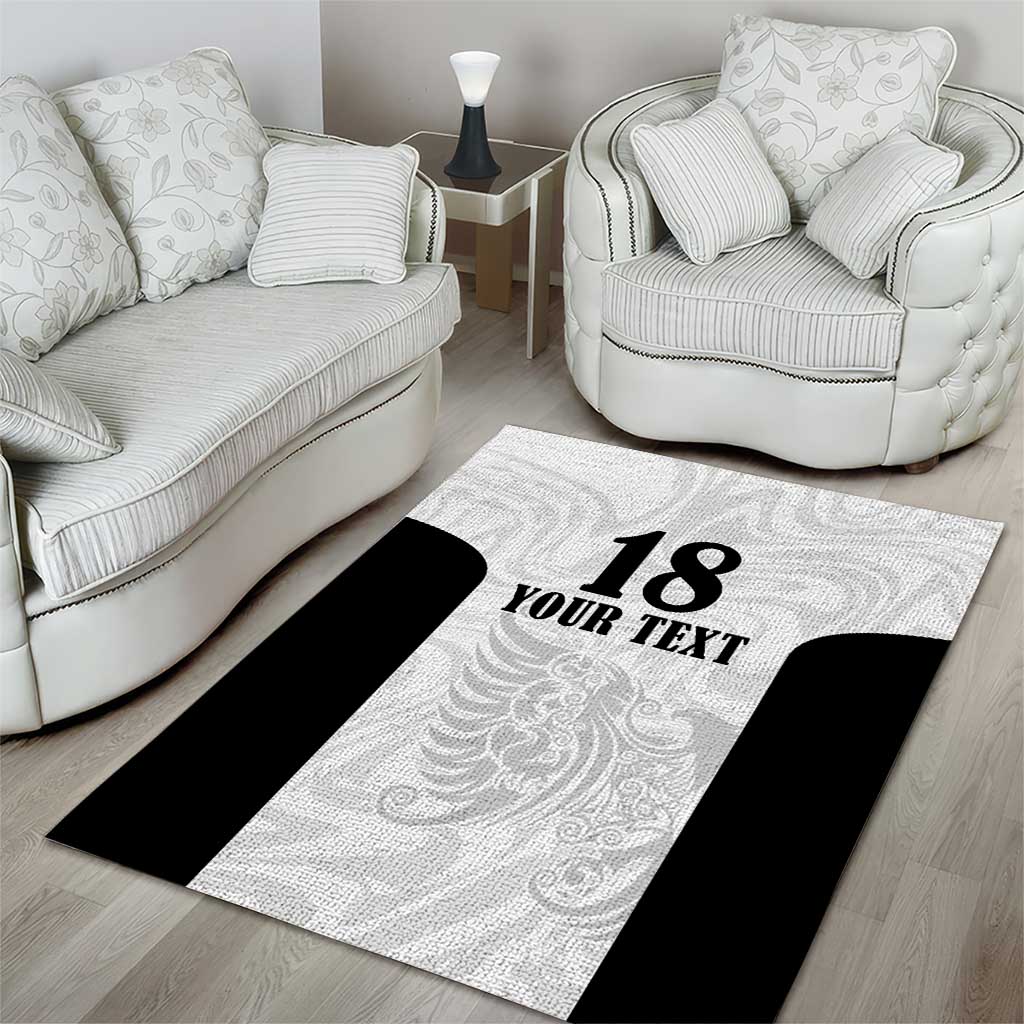 Custom Albania Football Pride Area Rug Kuqezinjte Eagle White Version - Wonder Print Shop