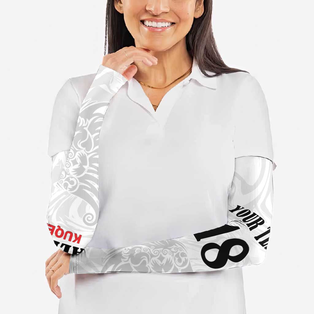 Custom Albania Football Pride Arm Sleeves Kuqezinjte Eagle White Version - Wonder Print Shop