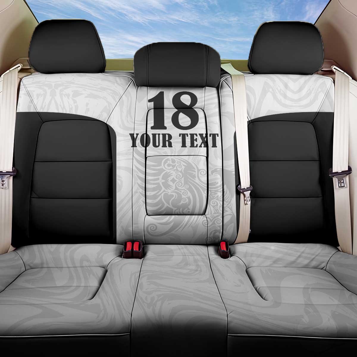 Custom Albania Football Pride Back Car Seat Cover Kuqezinjte Eagle White Version - Wonder Print Shop
