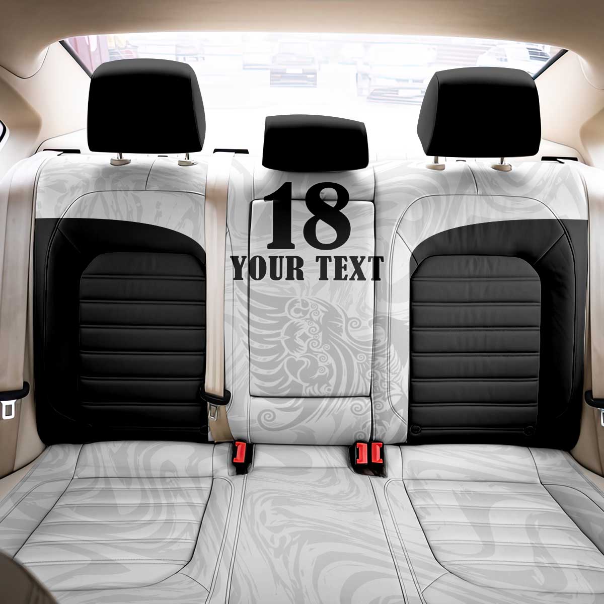 Custom Albania Football Pride Back Car Seat Cover Kuqezinjte Eagle White Version - Wonder Print Shop