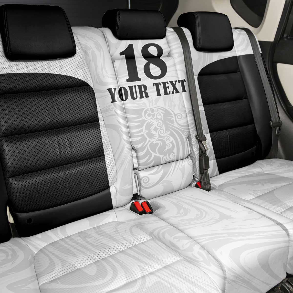 Custom Albania Football Pride Back Car Seat Cover Kuqezinjte Eagle White Version - Wonder Print Shop