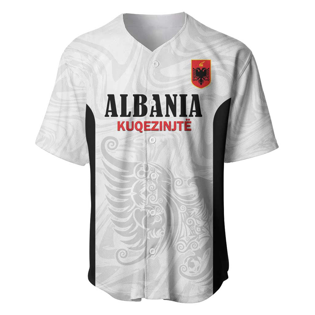 Custom Albania Football Pride Baseball Jersey Kuqezinjte Eagle White Version - Wonder Print Shop