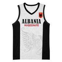 Custom Albania Football Pride Basketball Jersey Kuqezinjte Eagle White Version - Wonder Print Shop