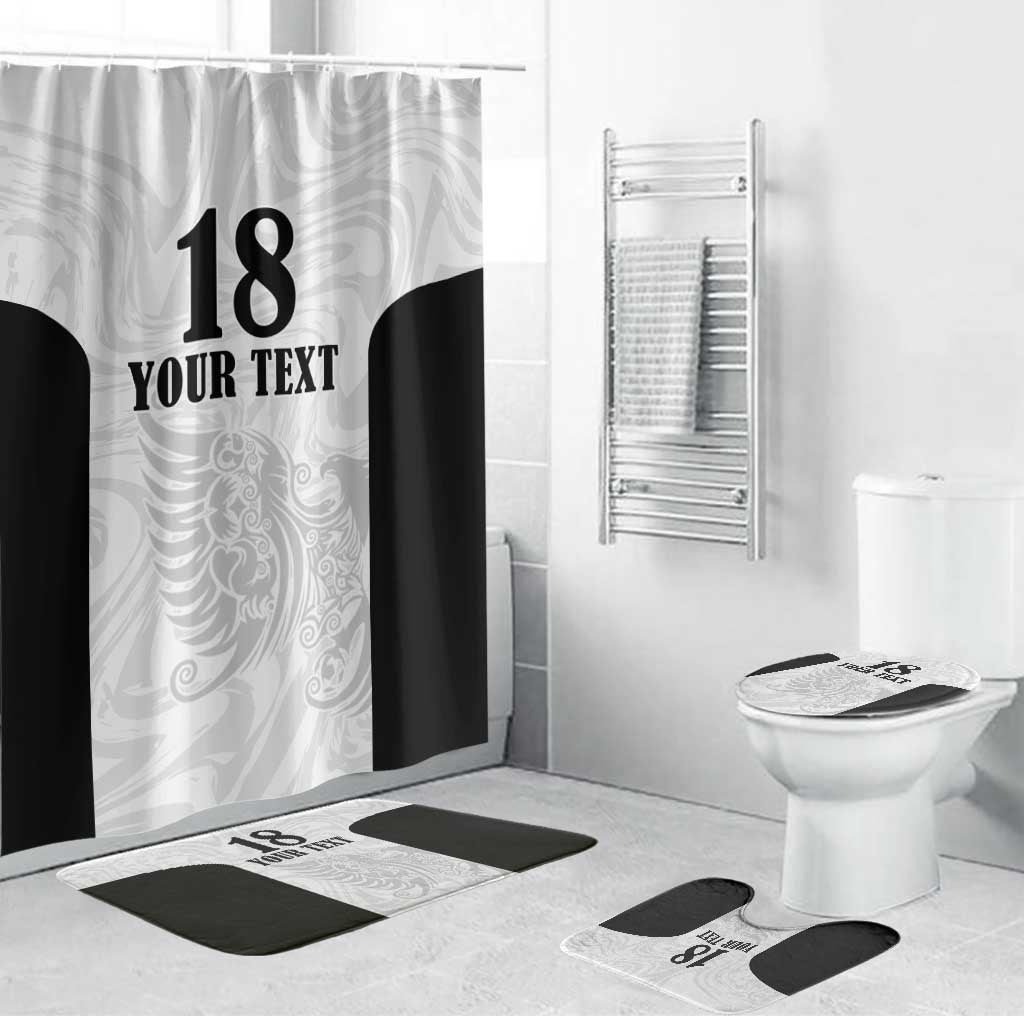 Custom Albania Football Pride Bathroom Set Kuqezinjte Eagle White Version - Wonder Print Shop