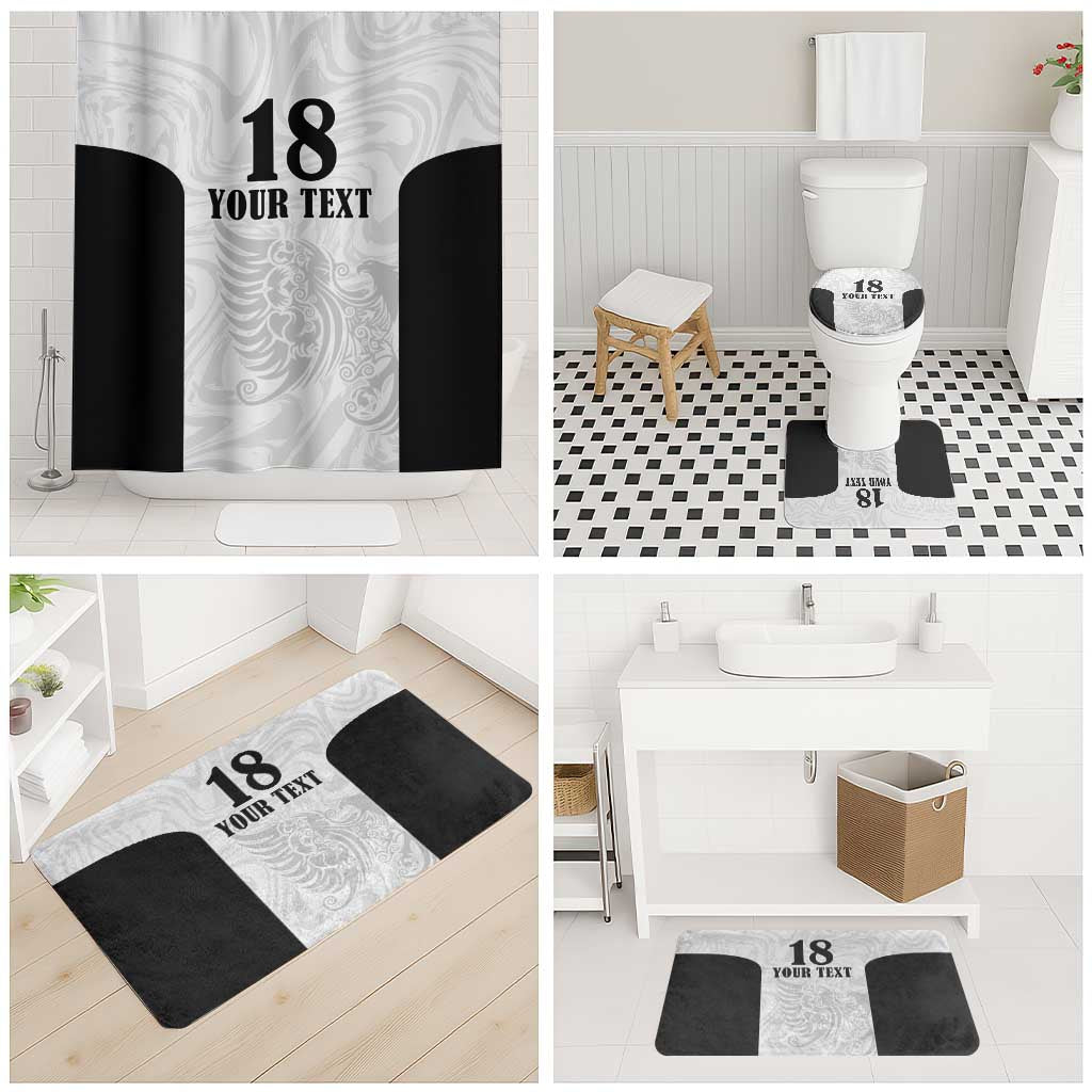 Custom Albania Football Pride Bathroom Set Kuqezinjte Eagle White Version - Wonder Print Shop