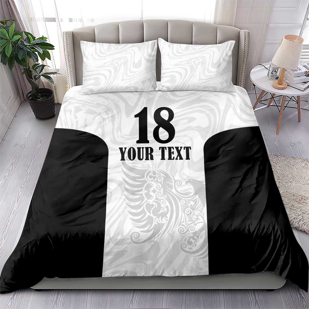 Custom Albania Football Pride Bedding Set Kuqezinjte Eagle White Version - Wonder Print Shop