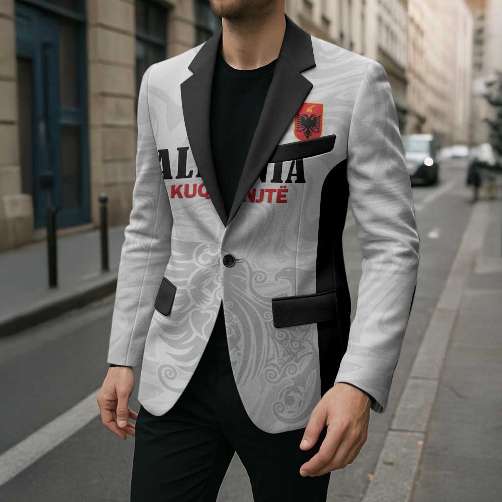 Custom Albania Football Pride Blazer Kuqezinjte Eagle White Version - Wonder Print Shop