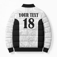 Custom Albania Football Pride Bomber Puffer Jacket Kuqezinjte Eagle White Version - Wonder Print Shop