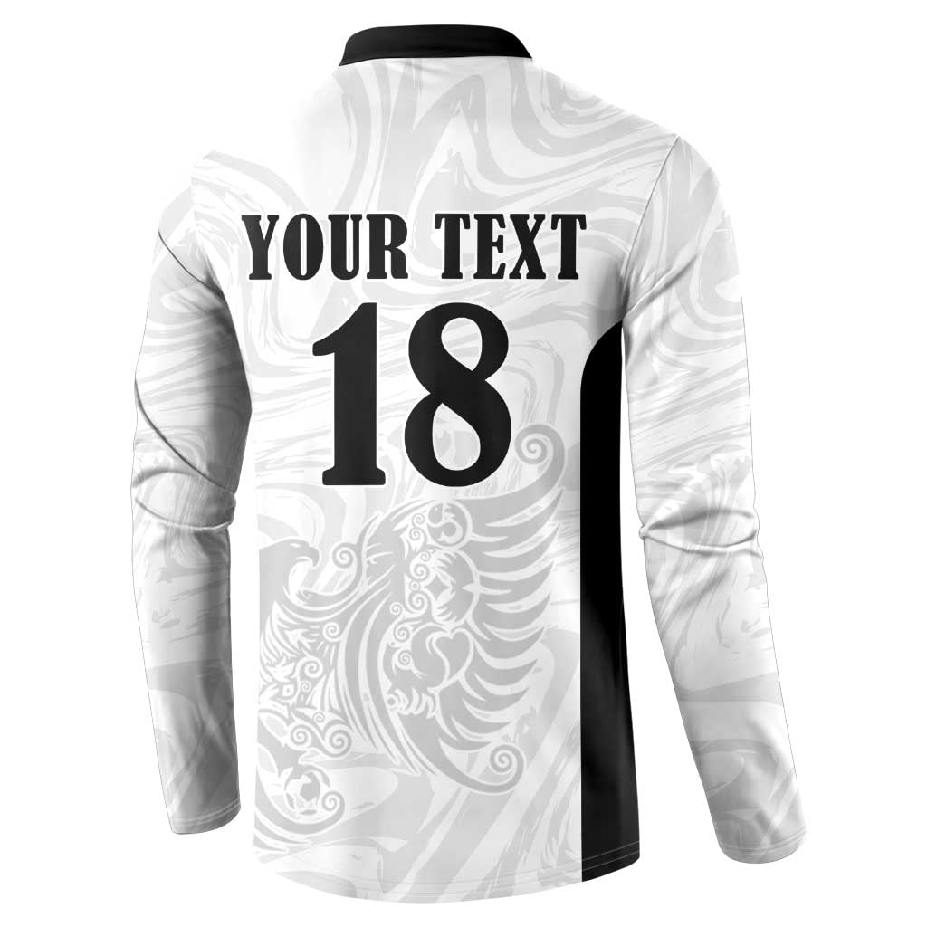 Custom Albania Football Pride Button Sweatshirt Kuqezinjte Eagle White Version - Wonder Print Shop