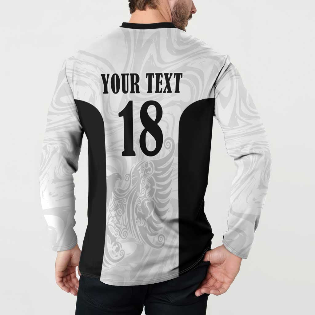 Custom Albania Football Pride Button Sweatshirt Kuqezinjte Eagle White Version - Wonder Print Shop