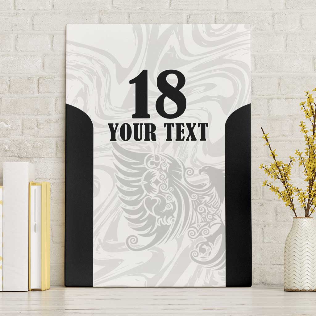 Custom Albania Football Pride Canvas Wall Art Kuqezinjte Eagle White Version - Wonder Print Shop