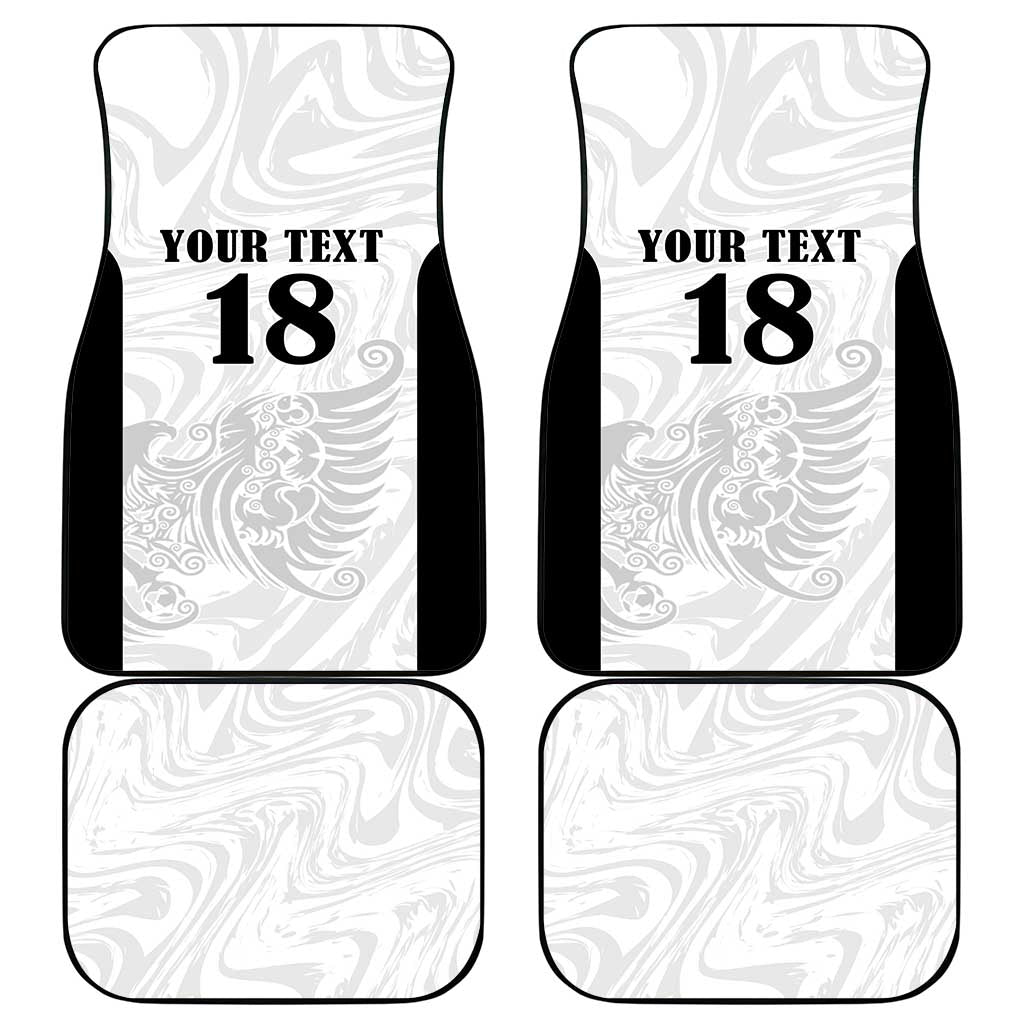 Custom Albania Football Pride Car Mats Kuqezinjte Eagle White Version - Wonder Print Shop