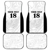 Custom Albania Football Pride Car Mats Kuqezinjte Eagle White Version - Wonder Print Shop