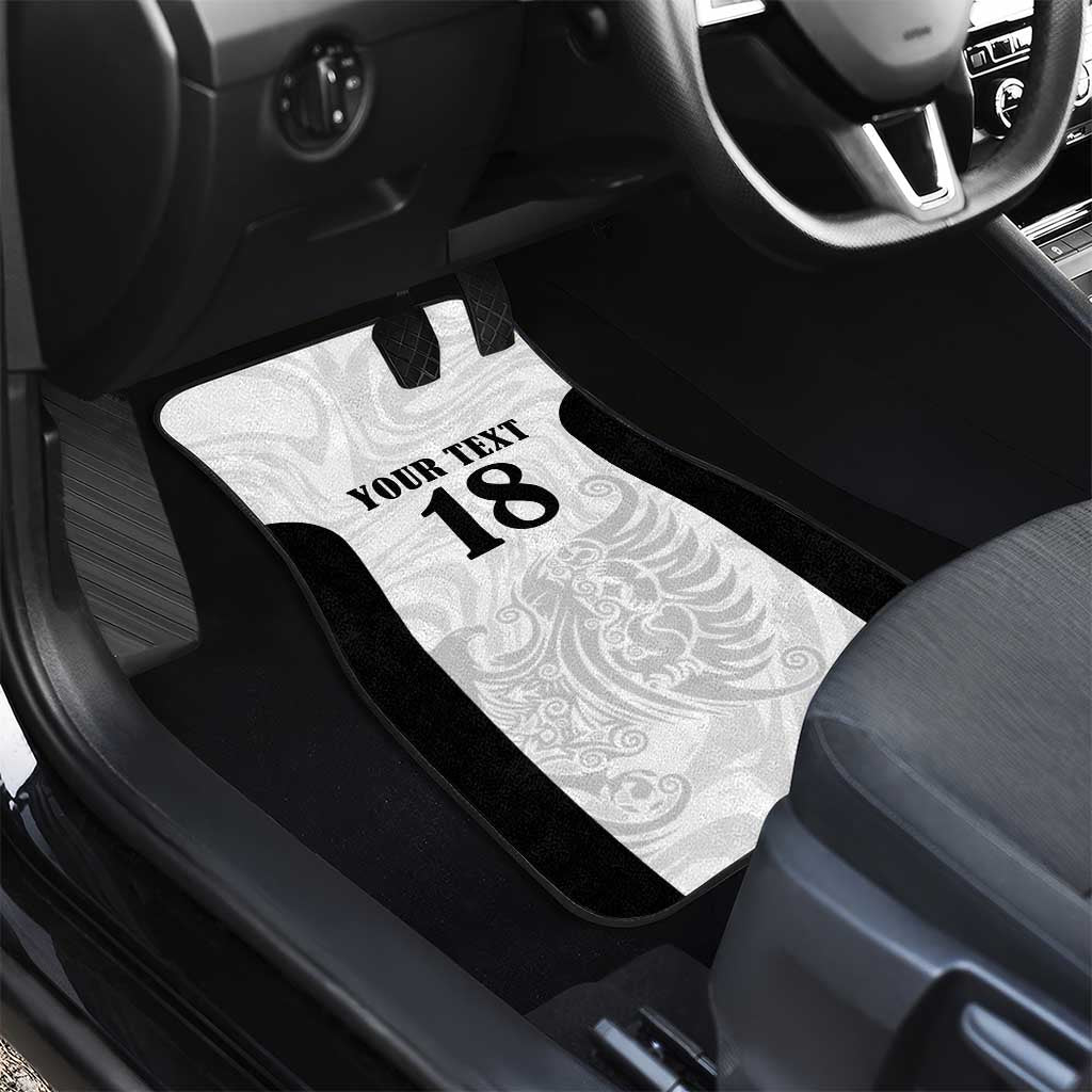 Custom Albania Football Pride Car Mats Kuqezinjte Eagle White Version - Wonder Print Shop