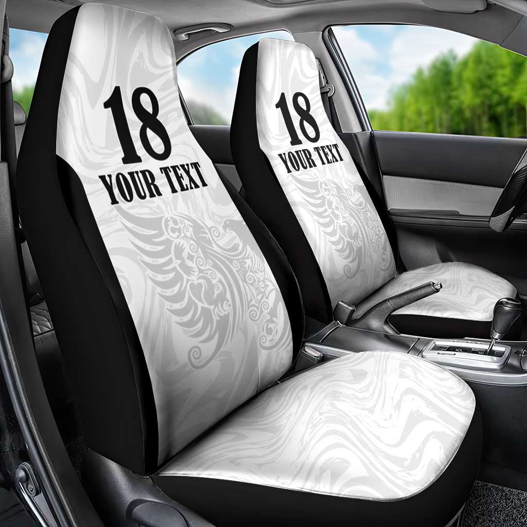 Custom Albania Football Pride Car Seat Cover Kuqezinjte Eagle White Version - Wonder Print Shop