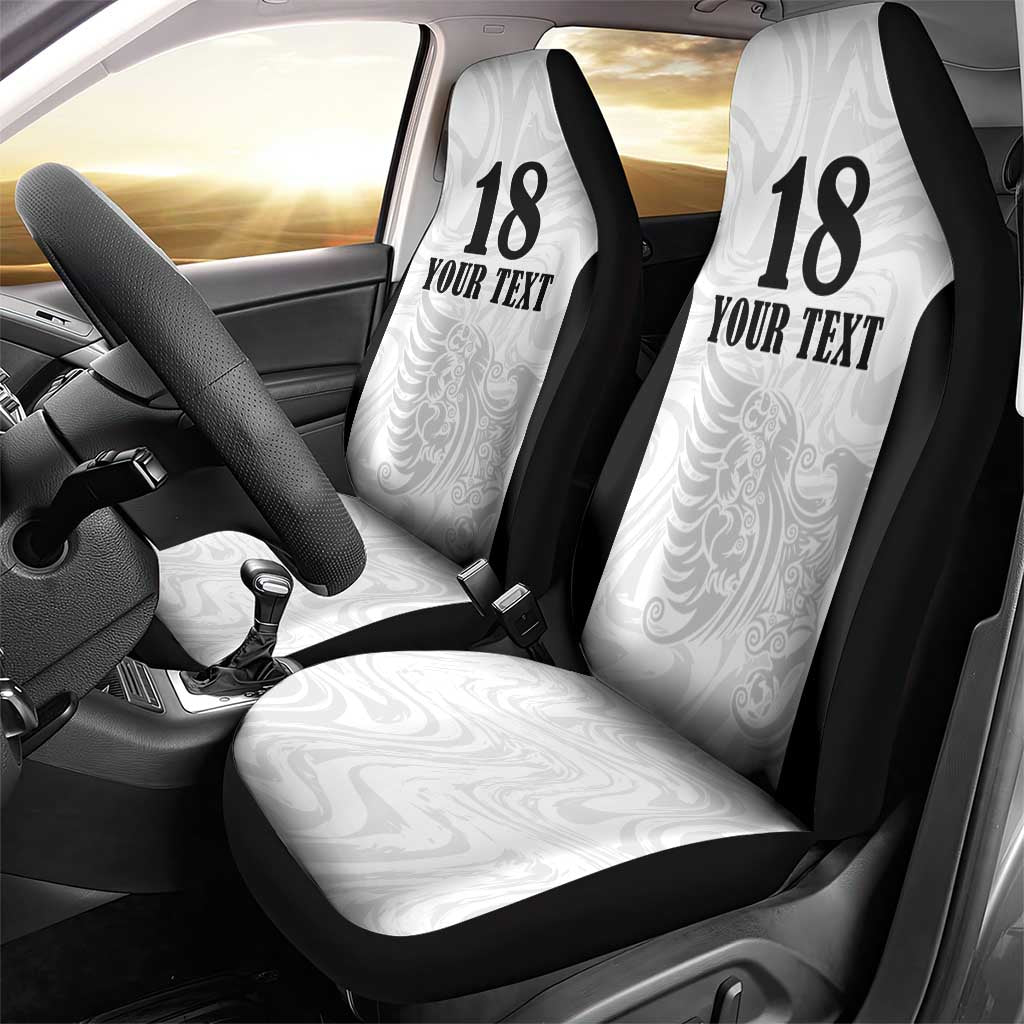 Custom Albania Football Pride Car Seat Cover Kuqezinjte Eagle White Version - Wonder Print Shop