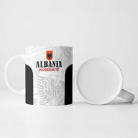 Custom Albania Football Pride Ceramic Mug Kuqezinjte Eagle White Version - Wonder Print Shop