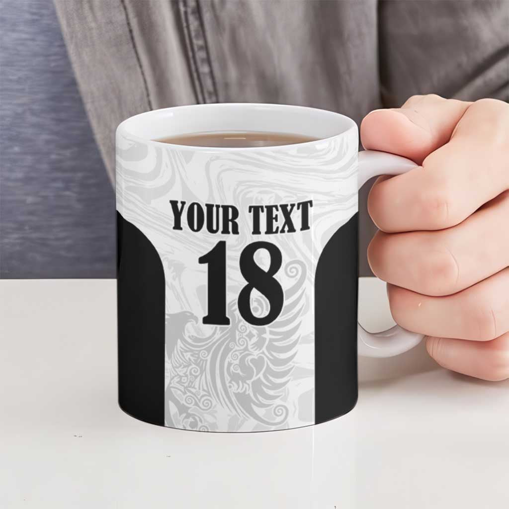 Custom Albania Football Pride Ceramic Mug Kuqezinjte Eagle White Version - Wonder Print Shop