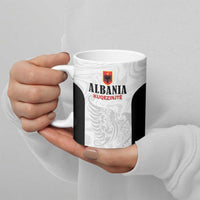 Custom Albania Football Pride Ceramic Mug Kuqezinjte Eagle White Version - Wonder Print Shop