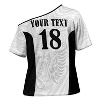 Custom Albania Football Pride Cross Shoulder Shirt Kuqezinjte Eagle White Version - Wonder Print Shop